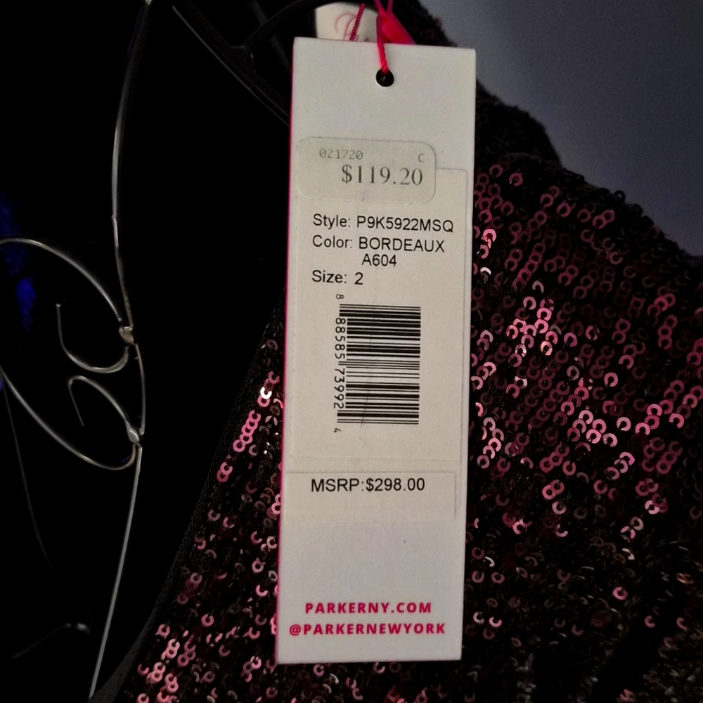Parker Sequin Mini Dress in Deep Purple - Picture 2 of 5
